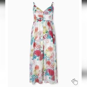 Torrid Maxi Chiffon Pleated Dress